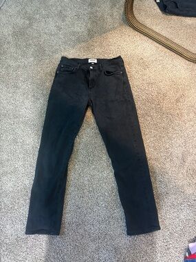 Agolde Washed Black High-Rise Slim Jeans